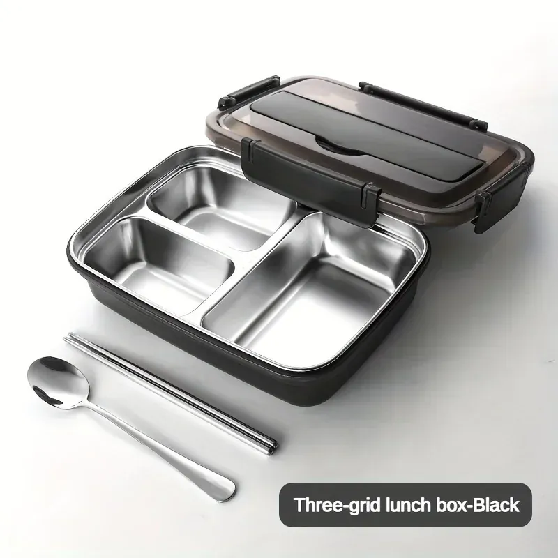 Bento Inox 3 Compartiments | Boîte Durable et Étanche 1,2L