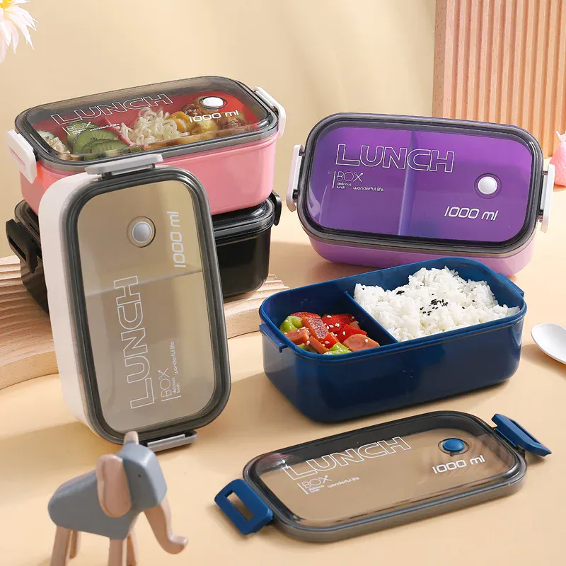 Lunch Box Hermétique 1000ml Plastique Résistant au Micro-ondes
