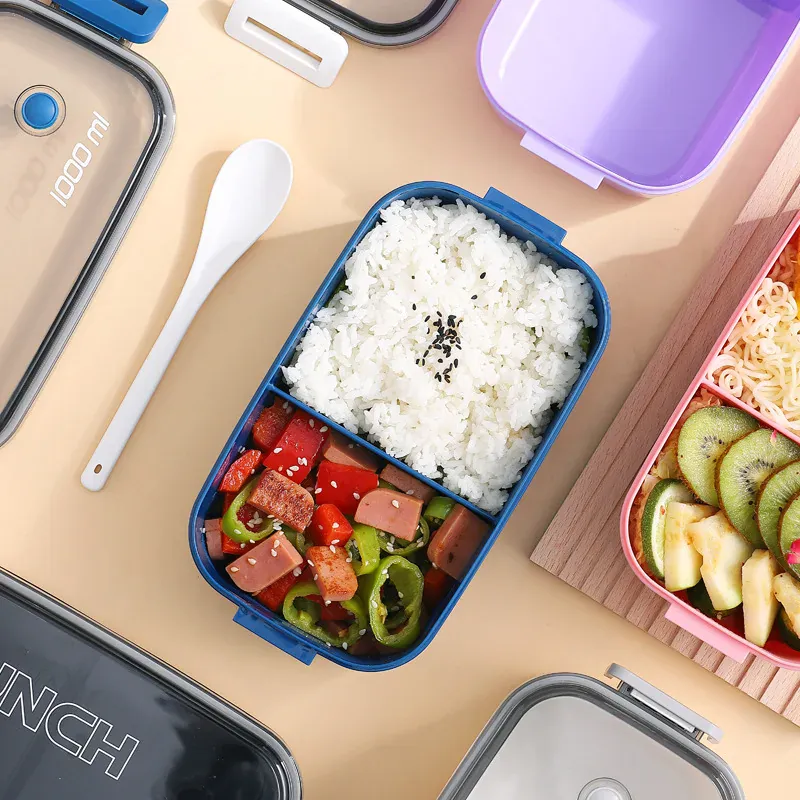 Lunch Box Hermétique 1000ml Plastique Résistant au Micro-ondes