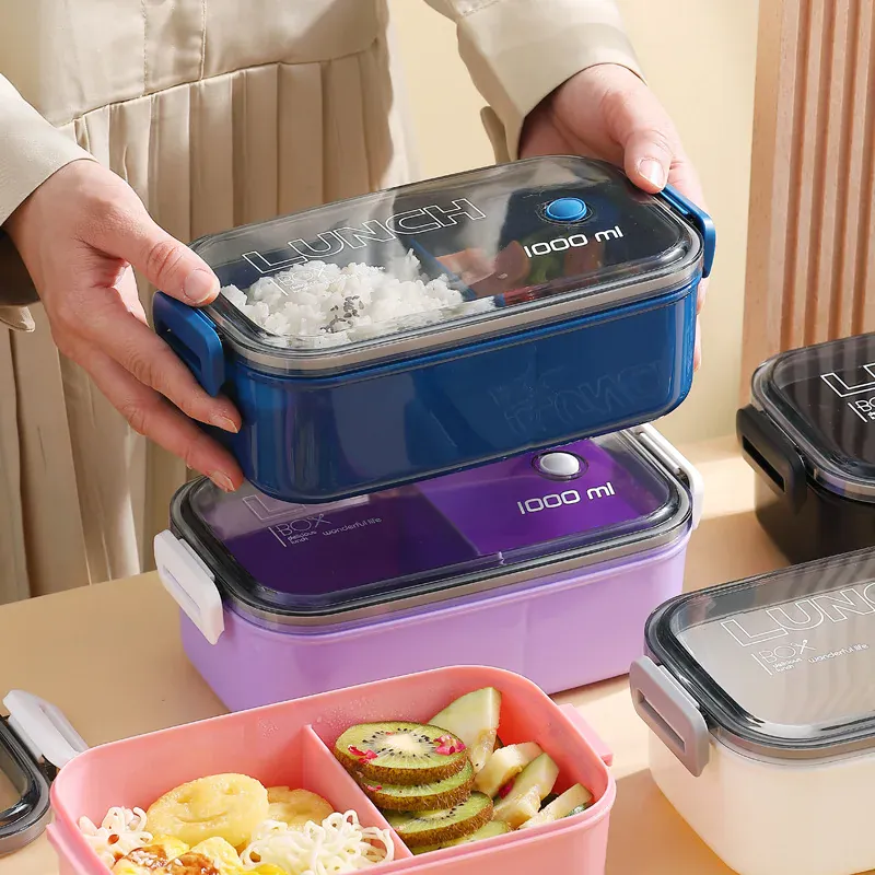 Lunch Box Hermétique 1000ml Plastique Résistant au Micro-ondes