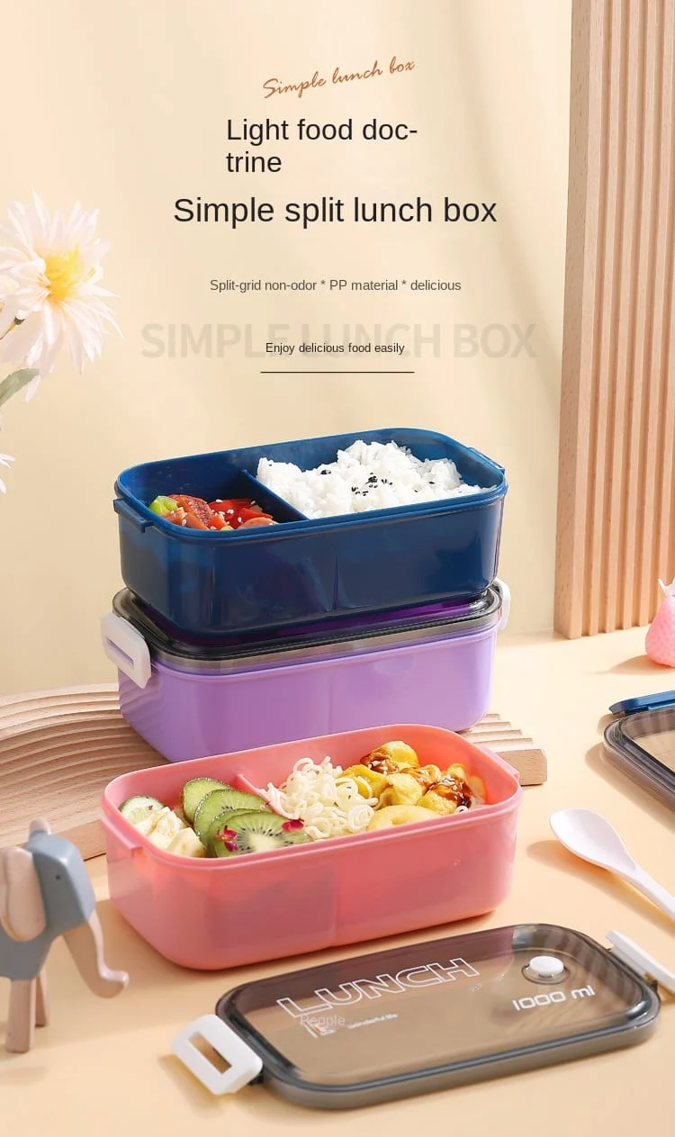 Lunch Box Hermétique 1000ml Plastique Résistant au Micro-ondes