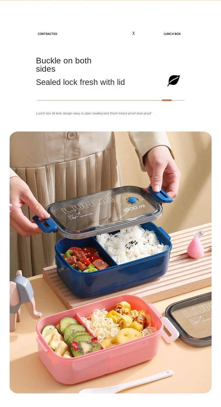 Lunch Box Hermétique 1000ml Plastique Résistant au Micro-ondes