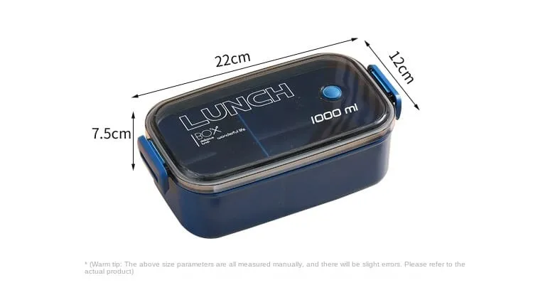 Lunch Box Hermétique 1000ml Plastique Résistant au Micro-ondes