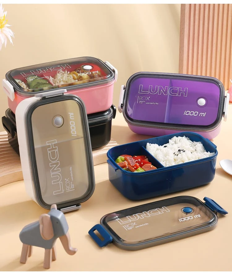 Lunch Box Hermétique 1000ml Plastique Résistant au Micro-ondes