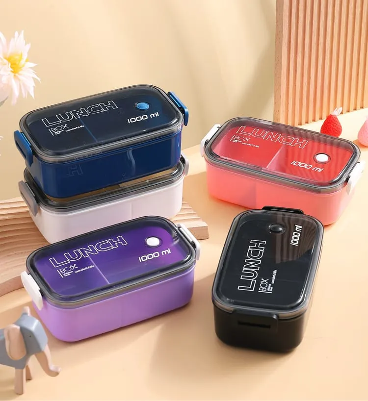 Lunch Box Hermétique 1000ml Plastique Résistant au Micro-ondes