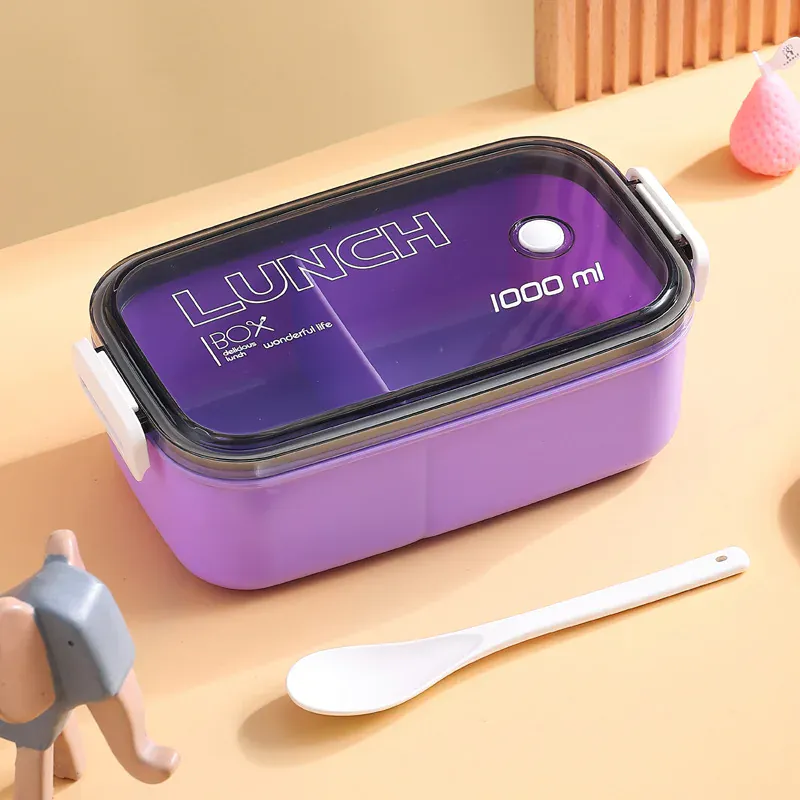 Lunch Box Hermétique 1000ml Plastique Résistant au Micro-ondes