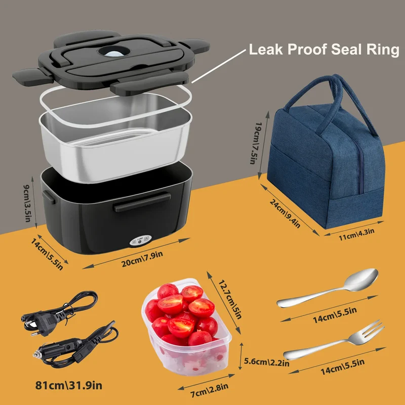 LunchBox Électrique Chauffante 80W - 1,5 à 2,5 litres