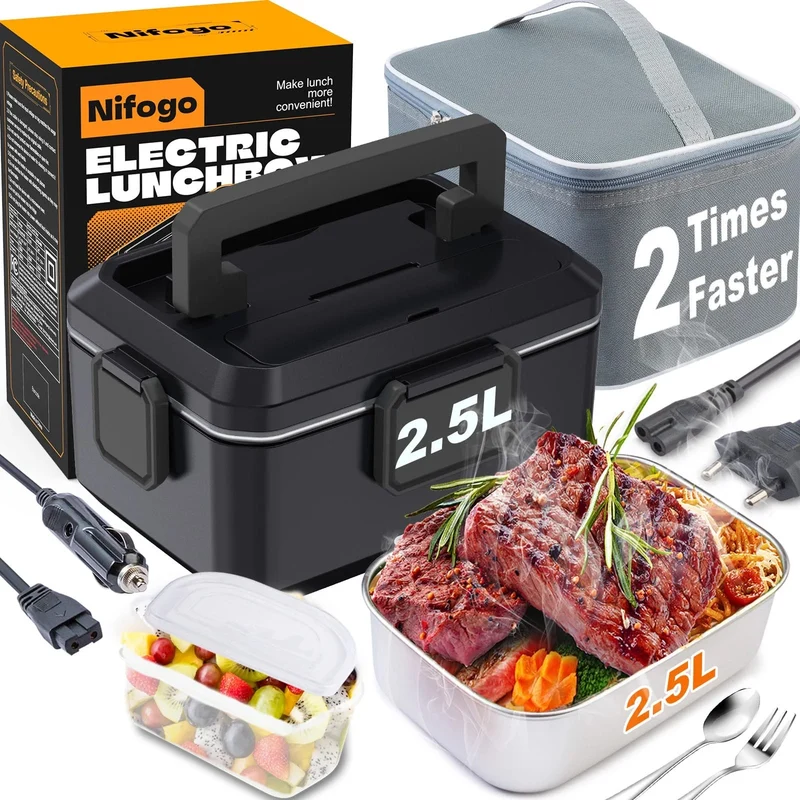 LunchBox Électrique Chauffante 80W - 1,5 à 2,5 litres