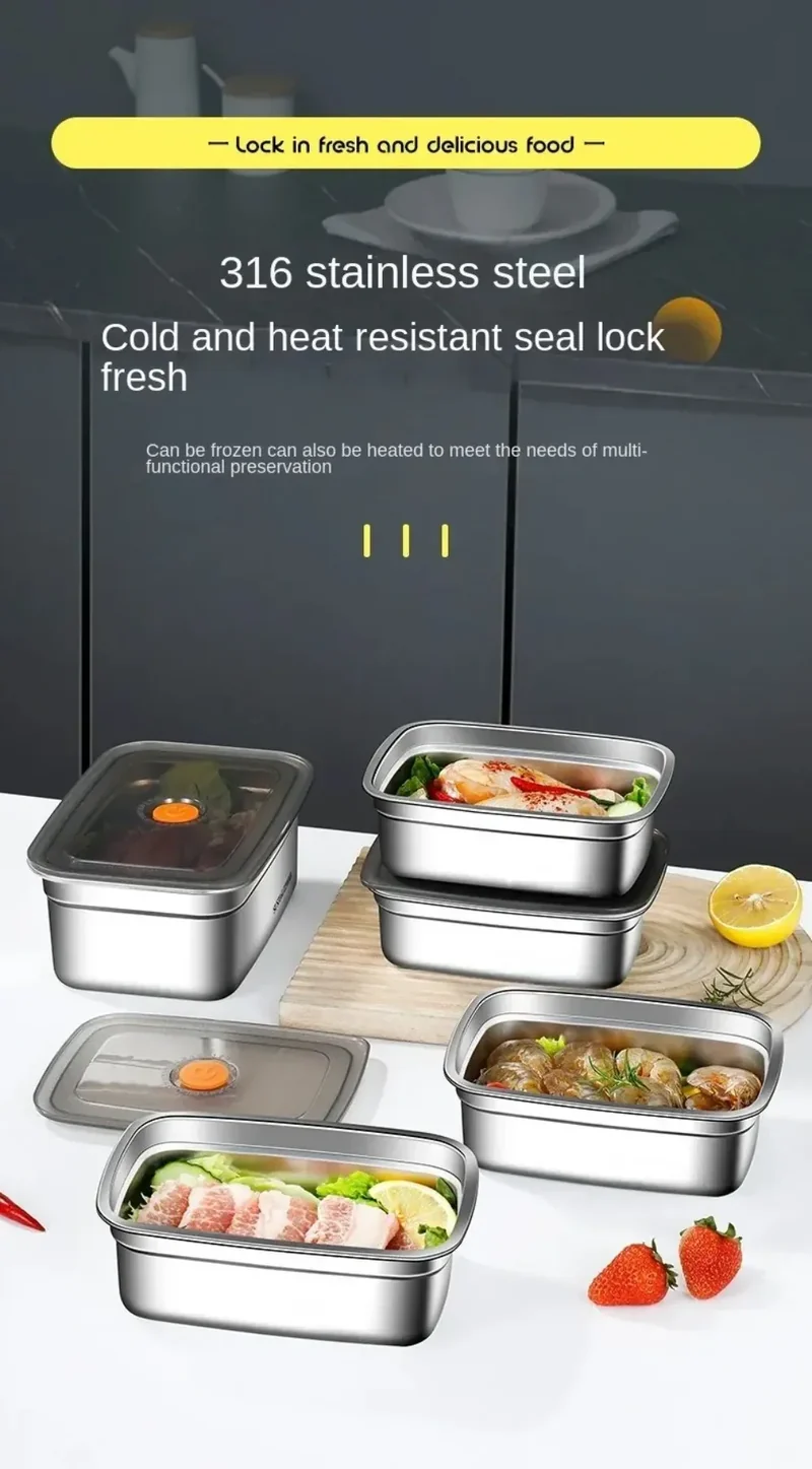 Lunch Box Inox 600 à 3200 ml avec Couvercle Hermétique
