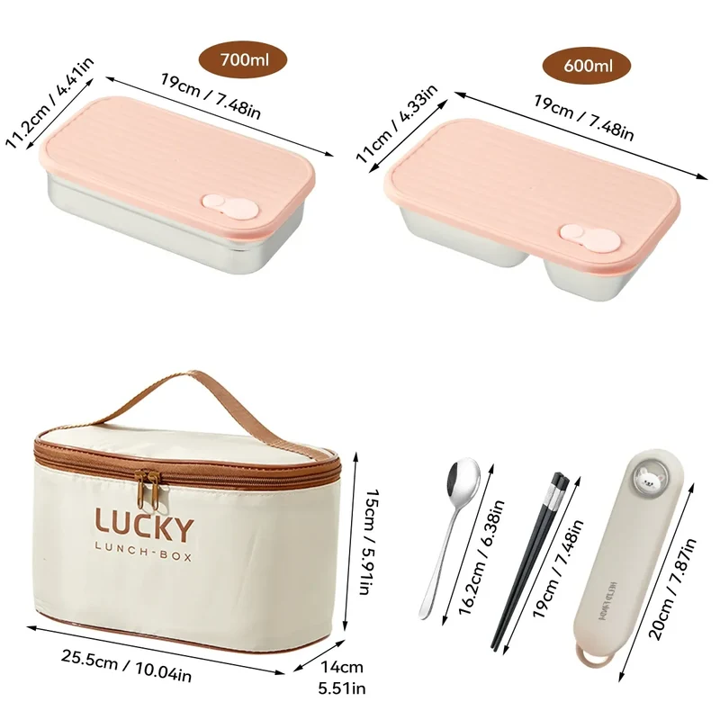 Ensemble Lunch Box Lucky - 700ml Étanche Anti-Fuite