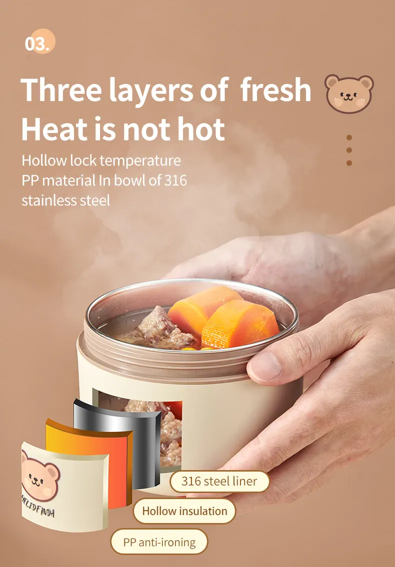 Lunchbox cylindrique isotherme 1,4 litre pour enfants