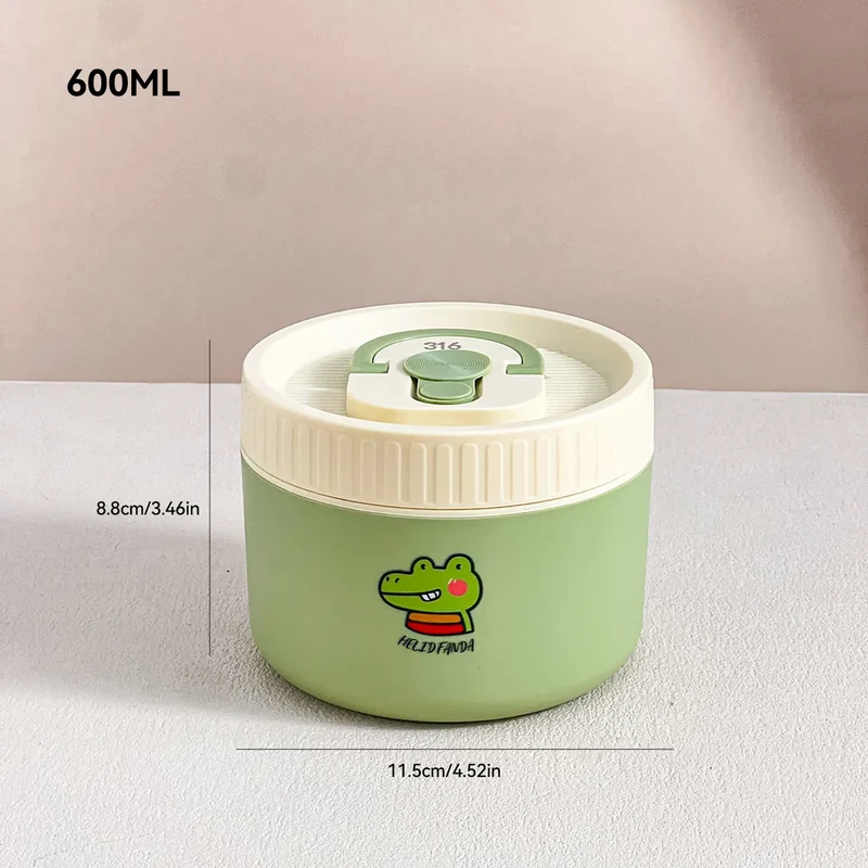 Ensemble de 2 Lunchbox cylindriques isothermes pour enfants (1 litre)