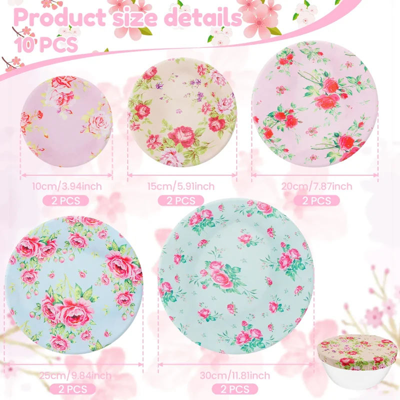 Couvercles Réutilisables Élastiques | Lot de 10 | Motifs Colorés