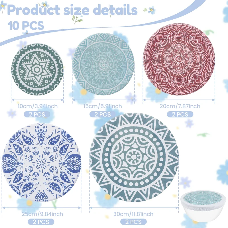 Couvercles Réutilisables Élastiques | Lot de 10 | Motifs Colorés