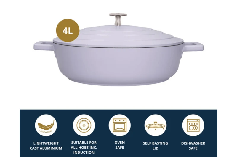 Sauteuse ronde MasterClass compatible induction en fonte d'aluminium 4L