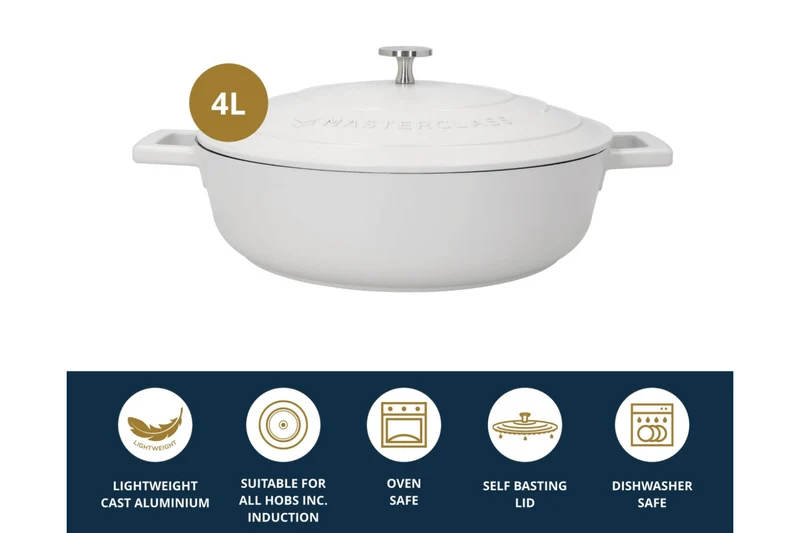 Sauteuse ronde MasterClass compatible induction en fonte d'aluminium 4L