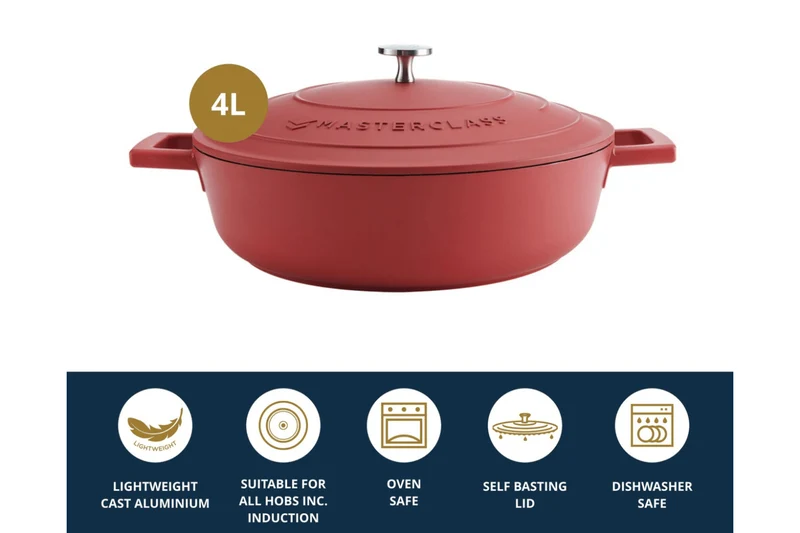 Sauteuse ronde MasterClass compatible induction en fonte d'aluminium 4L