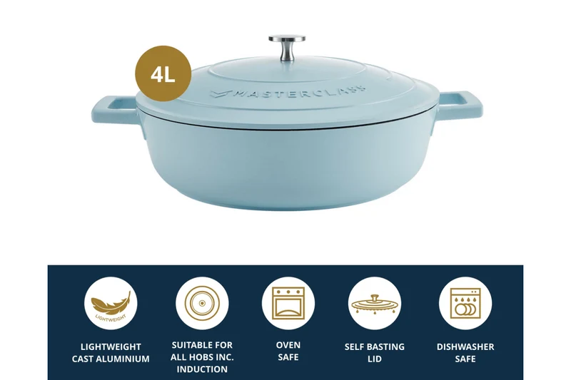 Sauteuse ronde MasterClass compatible induction en fonte d'aluminium 4L