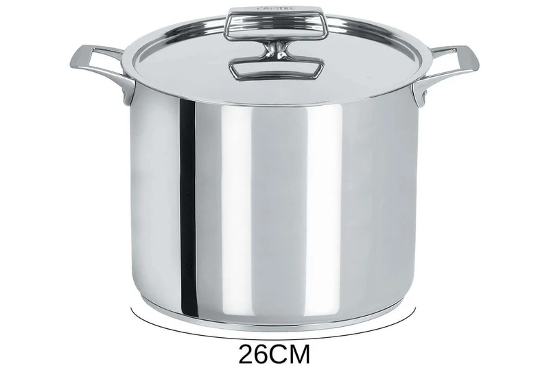 Marmite Cristel Castel'Pro en acier inoxydable 18/10 3 ply + couvercle tout inox