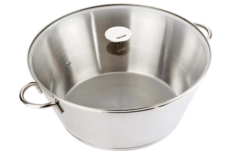 Confiturière Cristel Grande Tablée en inox et couvercle en verre