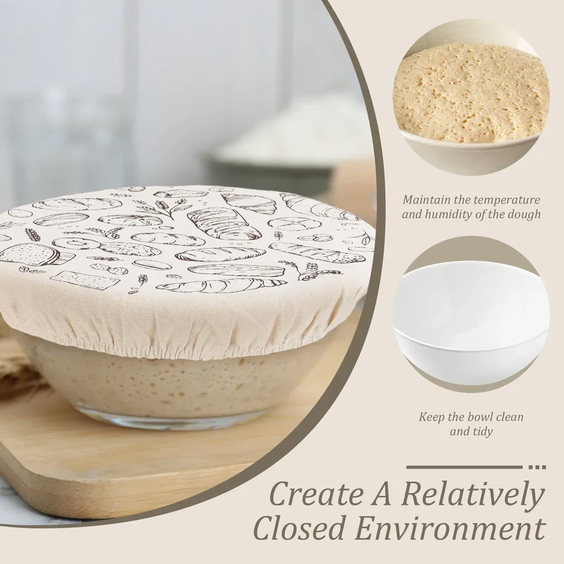 Couvercles Réutilisables en Tissu | Lot de 3 | Design Sourdough