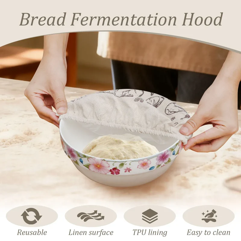 Couvercles Réutilisables en Tissu | Lot de 3 | Design Sourdough