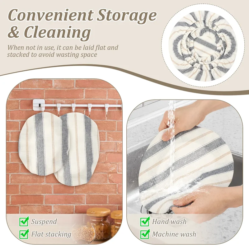 Couvercles Réutilisables en Coton | Lot de 34 | Anti-Poussière