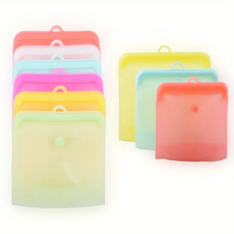 Sachets Silicone Réutilisables - Lot de 6 Pièces Hermétiques