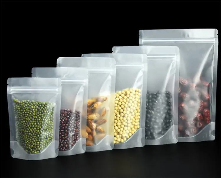 Sachets Zip Alimentaires Matériau Mat Transparent - Lots de 50 à 100