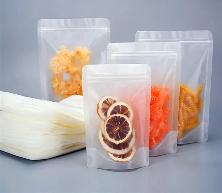 Sachets Zip Alimentaires Matériau Mat Transparent - Lots de 50 à 100