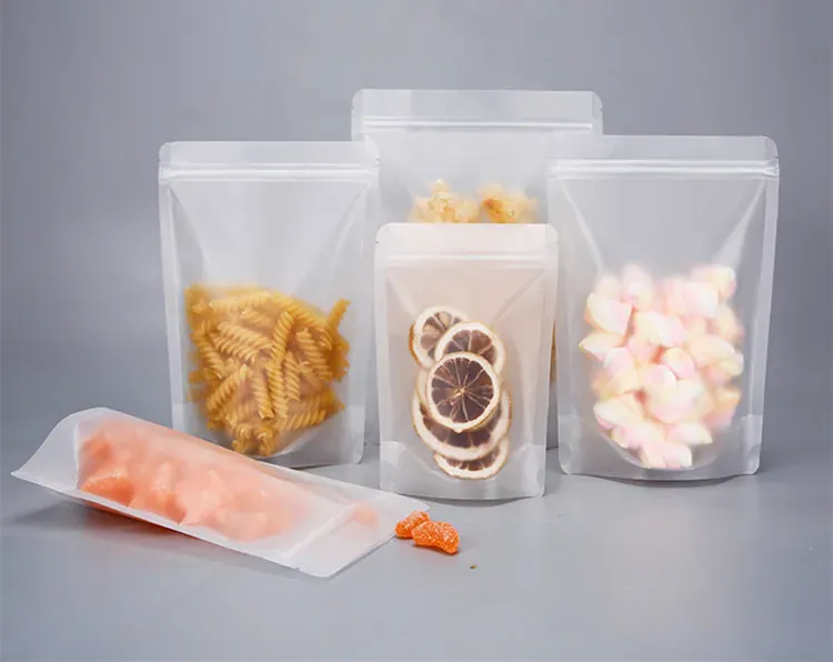 Sachets Zip Alimentaires Matériau Mat Transparent - Lots de 50 à 100