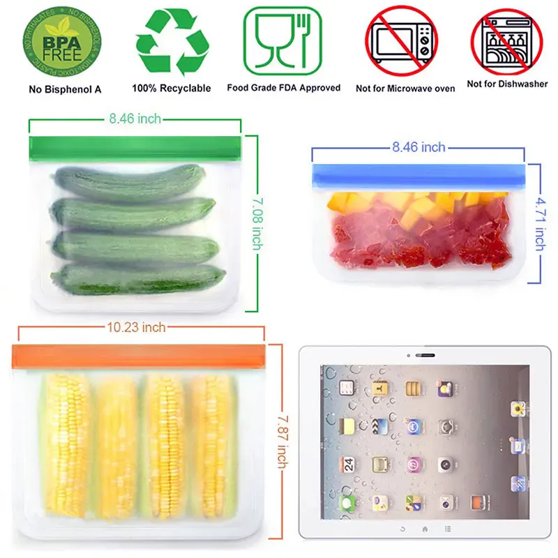 Sachets Silicone Réutilisables Anti-Fuite