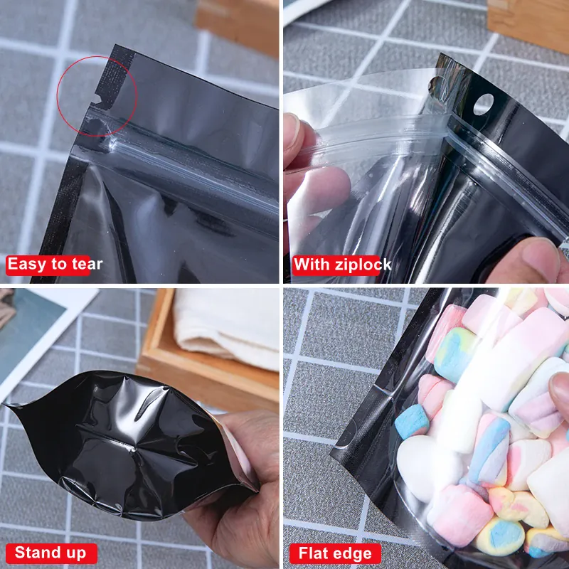 Sachets Kraft Réutilisables Lot de 100 pièces Transparent