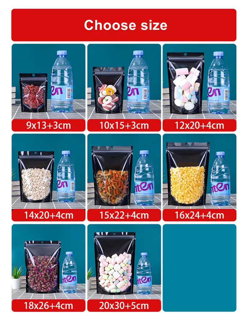 Sachets Kraft Réutilisables Lot de 100 pièces Transparent