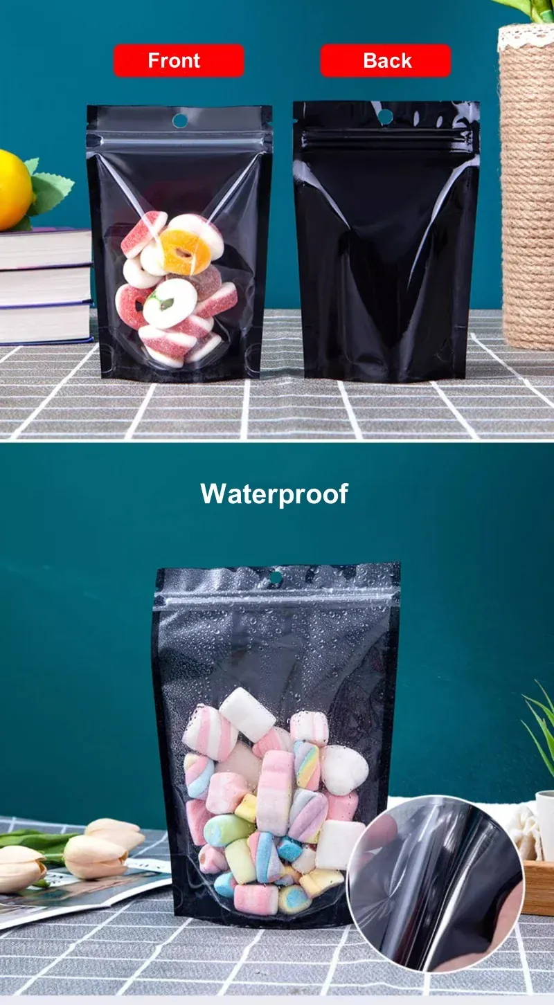 Sachets Kraft Réutilisables Lot de 100 pièces Transparent