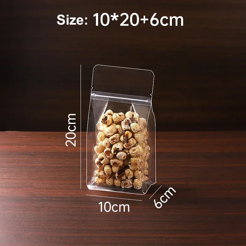 Sachets Zip Alimentaires Transparent - Lot de 50 Pièces avec Zip