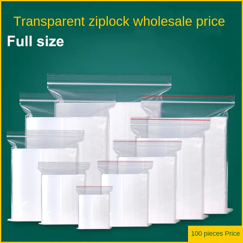 Sachets Zip Alimentaires Réutilisables - Lot de 100 pièces 8 cm