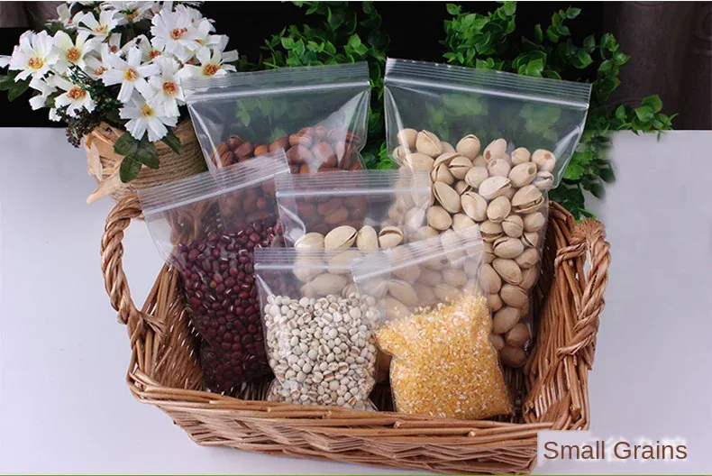 Sachets Zip Alimentaires Réutilisables - Lot de 100 pièces 8 cm