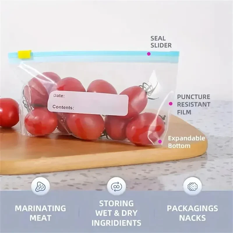 Sachets Zip Alimentaires Réutilisables Hermétiques - Lot de 12 pièces