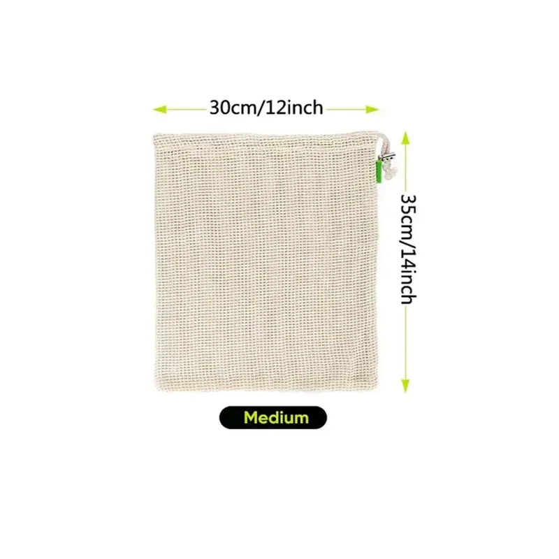 Sacs Filet en Coton Bio - Réutilisables et Écologiques - Lot de 5
