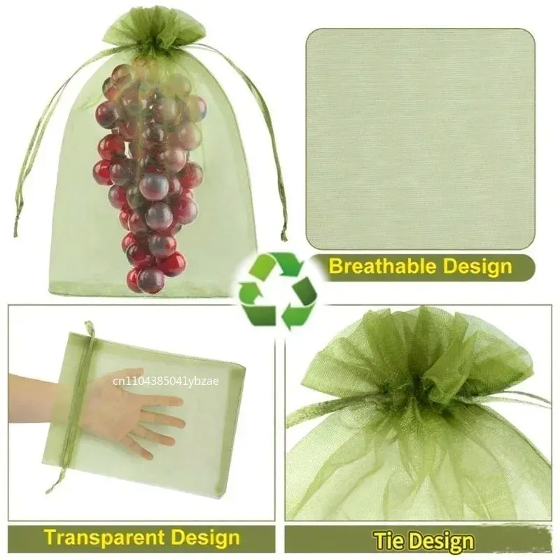 Sacs Filet Réutilisables en Organza – Protection Fruits, Raisin & Oiseaux