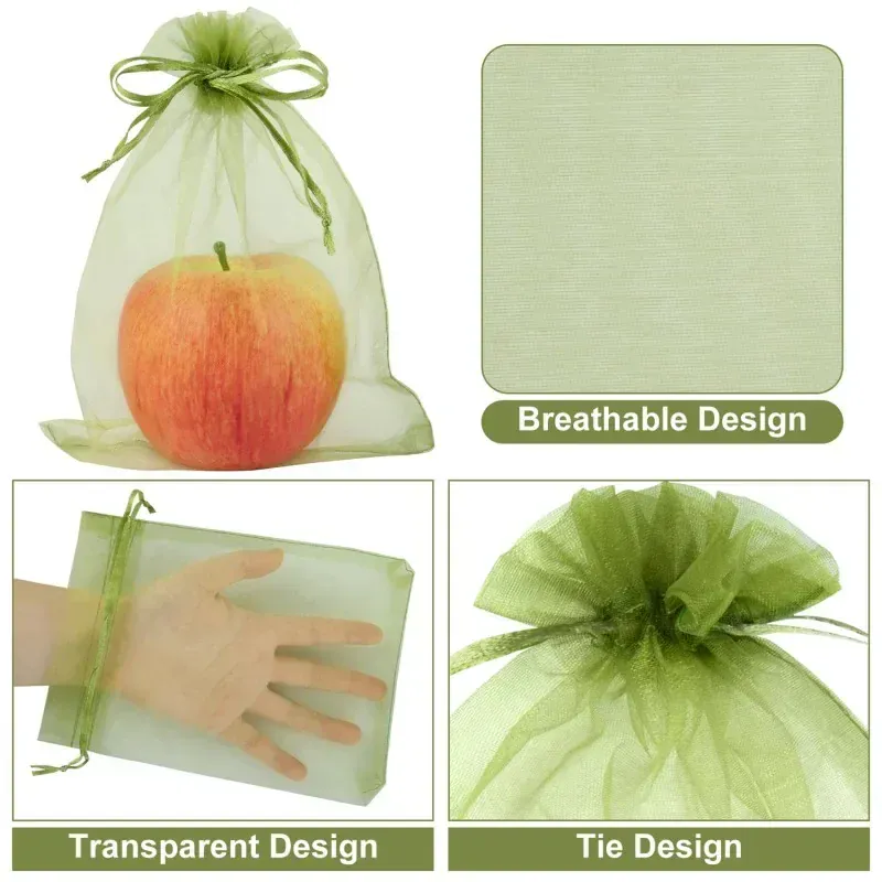 Sacs Filet Réutilisables en Organza – Protection Fruits, Raisin & Oiseaux