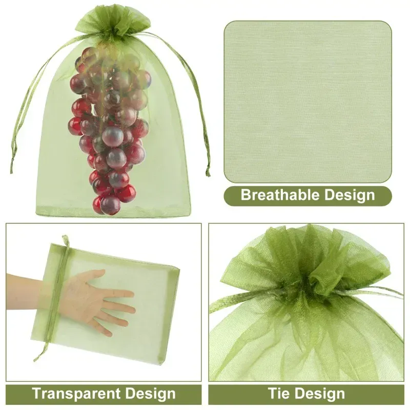 Sacs Filet Réutilisables en Organza – Protection Fruits, Raisin & Oiseaux