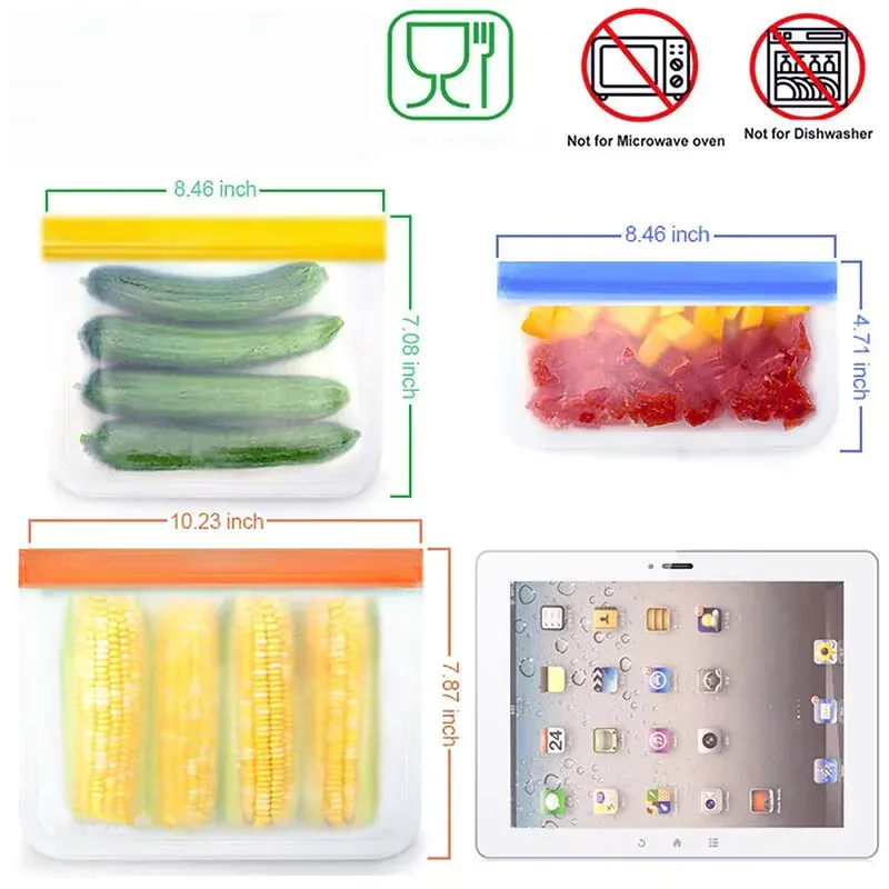 Sachets Silicone Réutilisables - Lot de 20 Anti-Fuite BPA Free