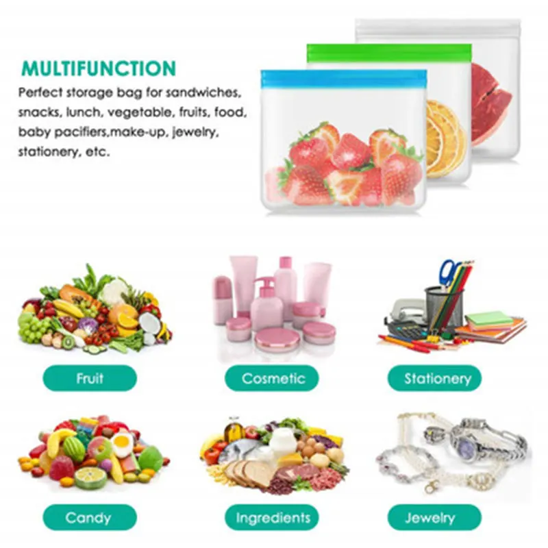 Sachets Silicone Réutilisables - Lot de 20 Anti-Fuite BPA Free