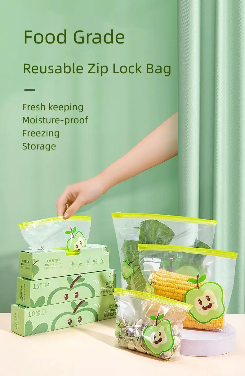 Sachets Zip Alimentaires Hermétiques Réutilisables - Lot de 15 à 30