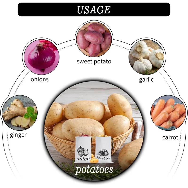 Sacs de Conservation Pommes de Terre & Oignons — Lot de 2 Réutilisables