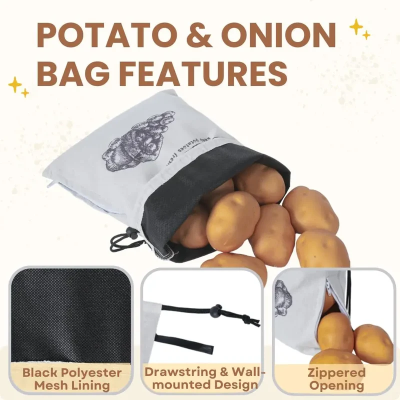 Sacs de Conservation Pommes de Terre & Oignons — Lot de 2 Réutilisables