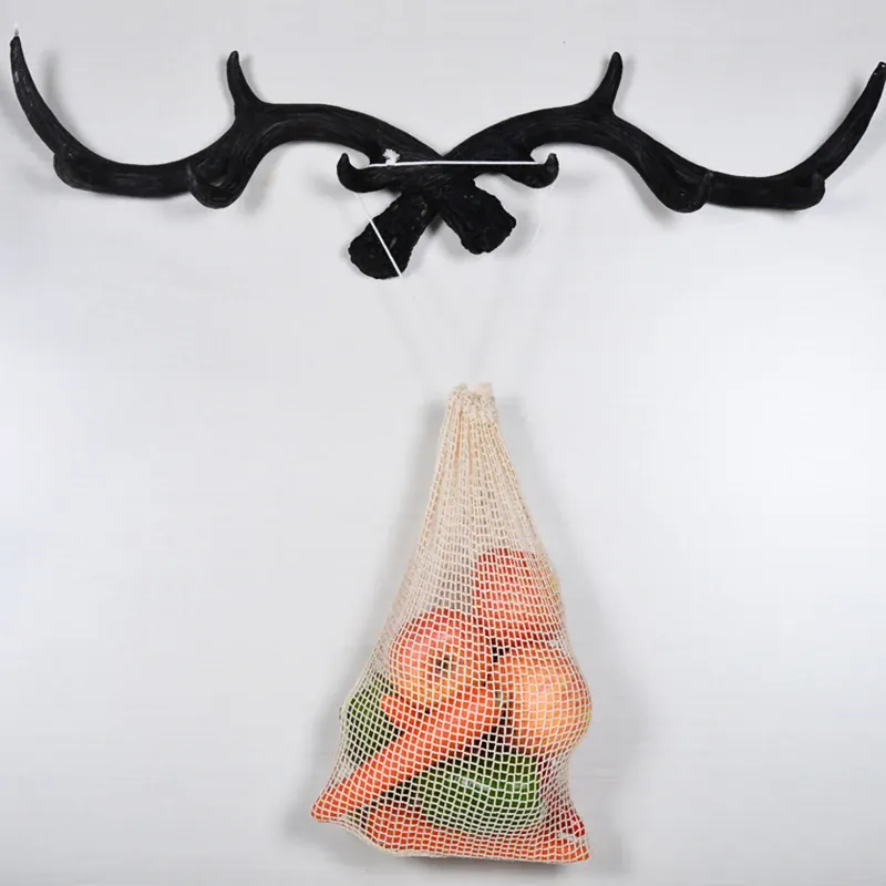 Sacs Filet en Coton Réutilisables - Lot de 5 Pièces Écologiques