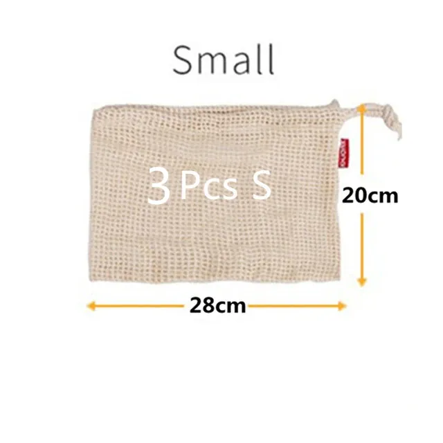 Sacs Filet en Coton Réutilisables - Lot de 5 Pièces Écologiques